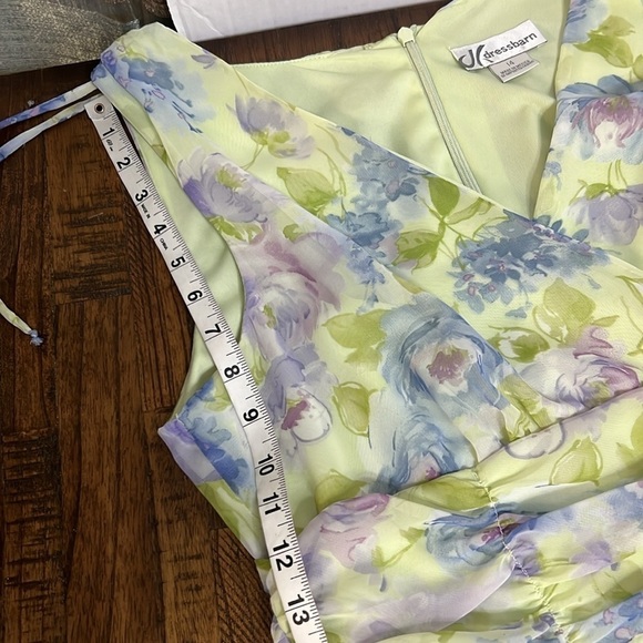 NWT dressbarn VTG pastels chiffon lined midi green yellow blue purple 14 - Picture 8 of 16